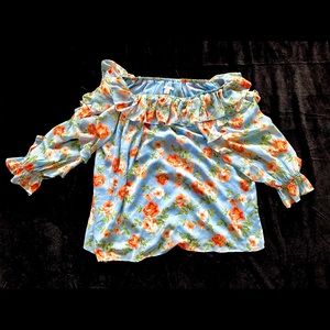 Off the shoulder floral blouse